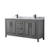 Custom image for Dark Gray with Matte Black Trim / White Carrara Marble / No Mirror