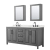 Custom image for Dark Gray with Matte Black Trim / Giotto Quartz / Medicine Cabinets