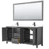 Custom image for Dark Gray with Matte Black Trim / White Cultured Marble / 70