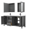 Custom image for Dark Gray with Matte Black Trim / White Cultured Marble / Medicine Cabinets