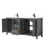Custom image for Dark Gray with Matte Black Trim / White Cultured Marble / No Mirror