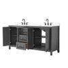 Custom image for Dark Gray with Matte Black Trim / White Cultured Marble / No Mirror