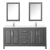 Custom image for Dark Gray with Polished Chrome Trim / Carrara Cultured Marble / Medicine Cabinets