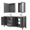 Custom image for Dark Gray with Polished Chrome Trim / Carrara Cultured Marble / Medicine Cabinets