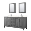 Custom image for Dark Gray with Polished Chrome Trim / Carrara Cultured Marble / Medicine Cabinets