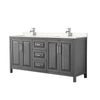 Custom image for Dark Gray with Polished Chrome Trim / Carrara Cultured Marble / No Mirror