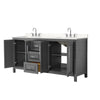 Custom image for Dark Gray with Polished Chrome Trim / Carrara Cultured Marble / No Mirror