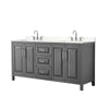 Custom image for Dark Gray with Polished Chrome Trim / Carrara Cultured Marble / No Mirror