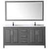 Custom image for Dark Gray with Polished Chrome Trim / White Carrara Marble / 70