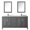 Custom image for Dark Gray with Polished Chrome Trim / White Carrara Marble / Medicine Cabinets