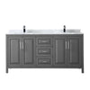 Custom image for Dark Gray with Polished Chrome Trim / White Carrara Marble / No Mirror