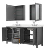 Custom image for Dark Gray with Polished Chrome Trim / Giotto Quartz / Medicine Cabinets