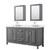 Custom image for Dark Gray with Polished Chrome Trim / Giotto Quartz / Medicine Cabinets