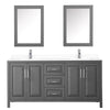 Custom image for Dark Gray with Polished Chrome Trim / White Cultured Marble / Medicine Cabinets
