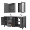 Custom image for Dark Gray with Polished Chrome Trim / White Cultured Marble / Medicine Cabinets