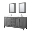 Custom image for Dark Gray with Polished Chrome Trim / White Cultured Marble / Medicine Cabinets