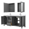 Custom image for Dark Gray with Polished Chrome Trim / White Quartz / Medicine Cabinets