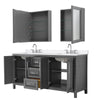 Custom image for Dark Gray with Polished Chrome Trim / White Quartz / Medicine Cabinets