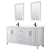 Custom image for White with Matte Black Trim / Carrara Cultured Marble / 24