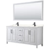 Custom image for White with Matte Black Trim / Carrara Cultured Marble / 70