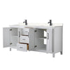Custom image for White with Matte Black Trim / Carrara Cultured Marble / No Mirror