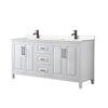 Custom image for White with Matte Black Trim / Carrara Cultured Marble / No Mirror