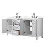 Custom image for White with Matte Black Trim / Carrara Cultured Marble / No Mirror