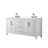 Custom image for White with Matte Black Trim / Carrara Cultured Marble / No Mirror
