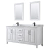 Custom image for White with Matte Black Trim / White Carrara Marble / 24