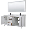 Custom image for White with Matte Black Trim / White Carrara Marble / 70