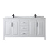 Custom image for White with Matte Black Trim / White Carrara Marble / No Mirror