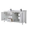 Custom image for White with Matte Black Trim / White Carrara Marble / No Mirror
