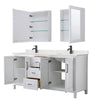 Custom image for White with Matte Black Trim / Giotto Quartz / Medicine Cabinets