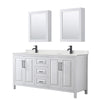 Custom image for White with Matte Black Trim / Giotto Quartz / Medicine Cabinets