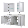 Custom image for White with Matte Black Trim / Giotto Quartz / Medicine Cabinets