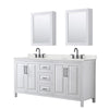 Custom image for White with Matte Black Trim / Giotto Quartz / Medicine Cabinets