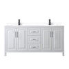 Custom image for White with Matte Black Trim / White Cultured Marble / No Mirror