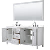 Custom image for White with Matte Black Trim / White Cultured Marble / 70
