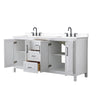 Custom image for White with Matte Black Trim / White Cultured Marble / No Mirror