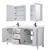 Custom image for White with Matte Black Trim / White Quartz / Medicine Cabinets