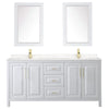 Custom image for White with Brushed Gold Trim / Carrara Cultured Marble / 24