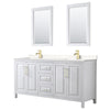 Custom image for White with Brushed Gold Trim / Carrara Cultured Marble / 24
