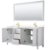 Custom image for White with Brushed Gold Trim / Carrara Cultured Marble / 70
