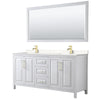 Custom image for White with Brushed Gold Trim / Carrara Cultured Marble / 70
