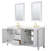 Custom image for White with Brushed Gold Trim / Carrara Cultured Marble / 24