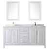 Custom image for White with Brushed Gold Trim / White Carrara Marble / 24