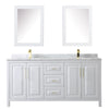 Custom image for White with Brushed Gold Trim / White Carrara Marble / Medicine Cabinets