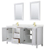Custom image for White with Brushed Gold Trim / Giotto Quartz / 24