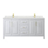 Custom image for White with Brushed Gold Trim / Giotto Quartz / No Mirror