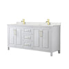 Custom image for White with Brushed Gold Trim / Giotto Quartz / No Mirror